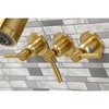 Kingston Brass Tub and Shower Faucet, Brushed Brass, Wall Mount KBX8137DL